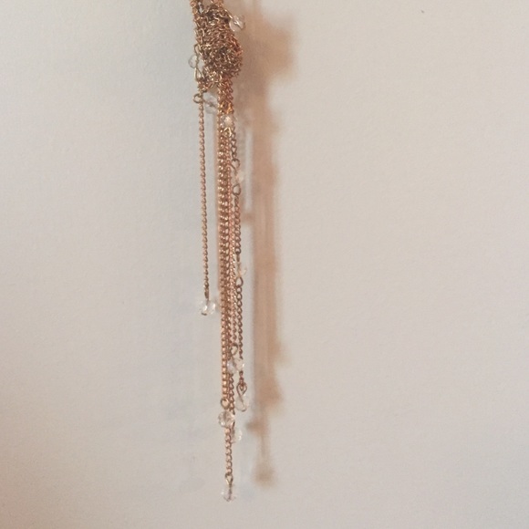 Gold & Clear Long Knot Necklace!