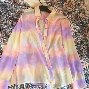 Forever 21 Pastel See Through Blouse