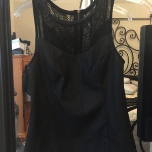 Express faux leather and lace top