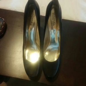 Michael Kors round heeled cork heels