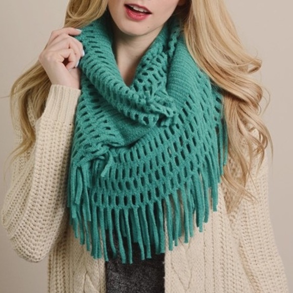 LAST ONE! Turquoise chenille infinity scarf - Picture 2 of 2