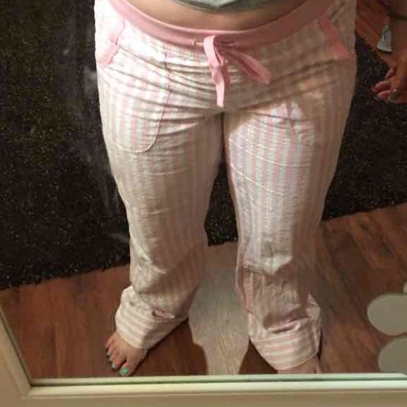 Victoria's Secret Pink & White Striped PJ Pants