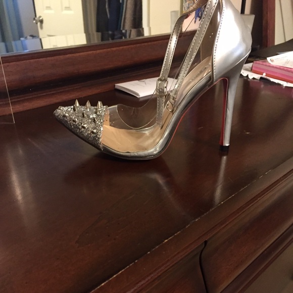 Silver Spike Heels - Picture 1 of 2
