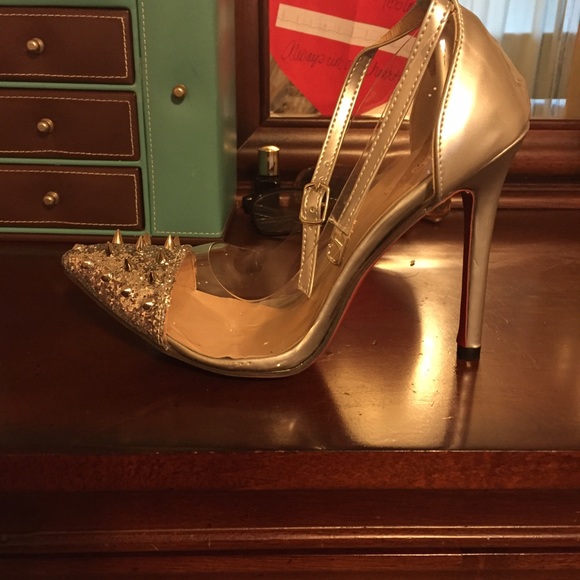 Silver Spike Heels - Picture 2 of 2