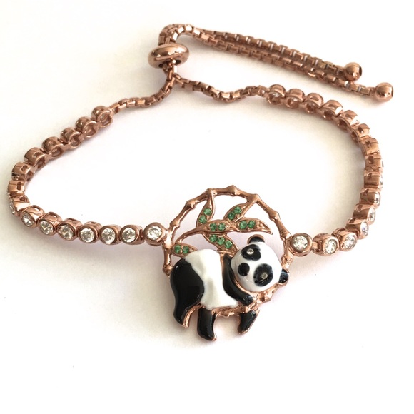 Panda on a Bamboo Adjustable Bracelet