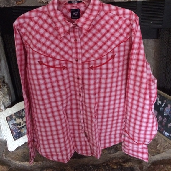 Cruel Girl - red, pink, white plaid top