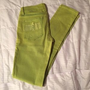 Free People // lime green skinny jeans