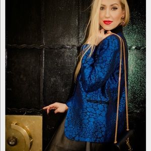 Forever 21 metallic blue and black blazer