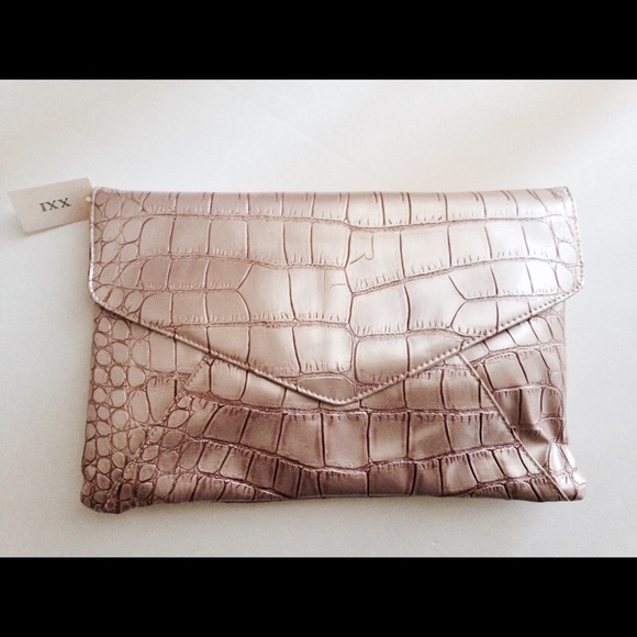 Forever 21 rose snake print clutch