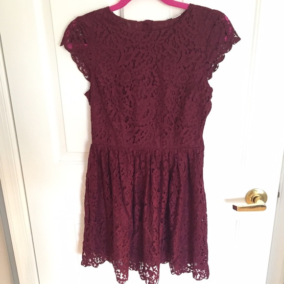 Beautiful Lace Maroon Dress