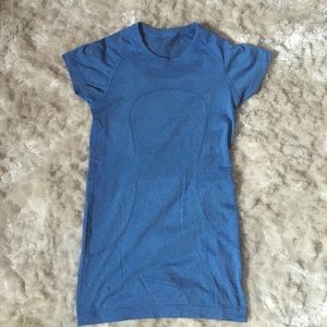 Blue short athletic shirt