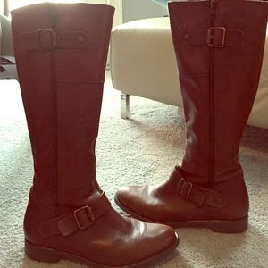 Brown high boots