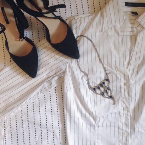 Express Design Studio Vertical Striped Blouse