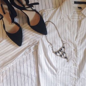 Express Design Studio Vertical Striped Blouse