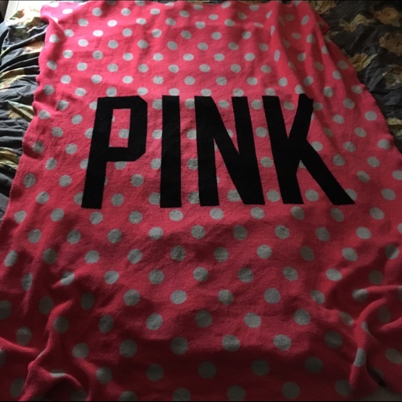 Victoria's Secret pink fleece throw blanket