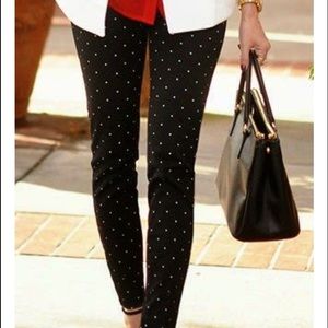 Liz Claiborne black polka dot crop pants