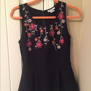 Esley blue peplum top size small.