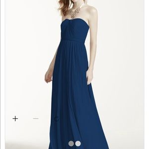 SOLD!! David's Bridal Navy Mesh Prom Dress