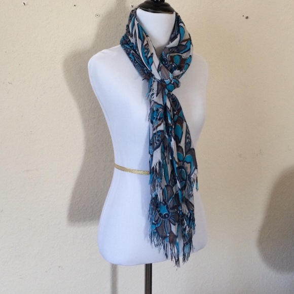 Blue Printed Scarf