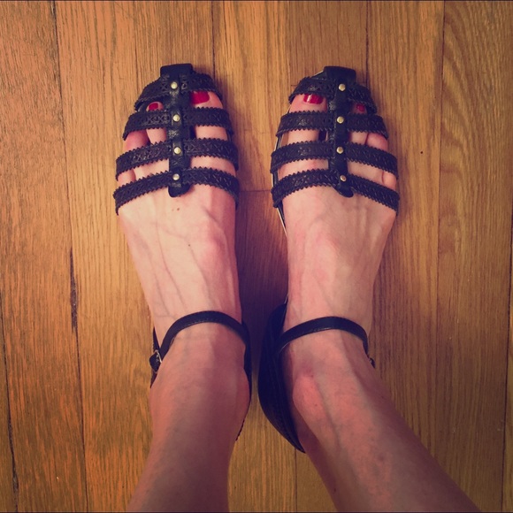DV Dolce Vita Black Leather Sandals - Sz 10