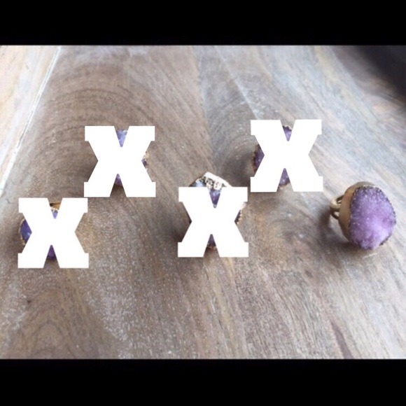 1 left! Gold dipped purple druzy ring - Picture 4 of 4