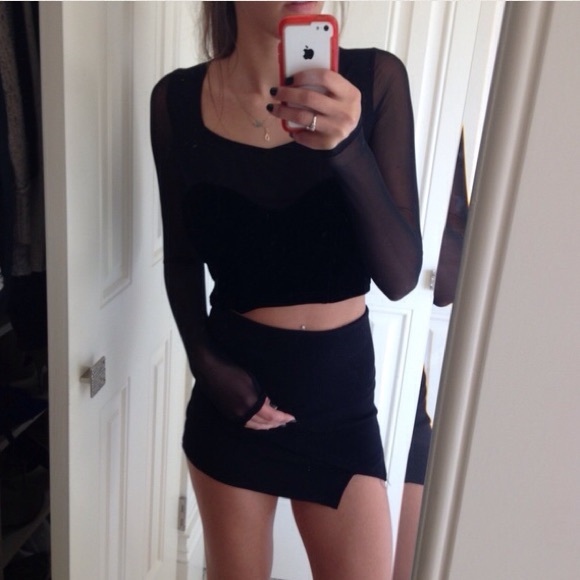 MINKPINK Tops - HOT Velvet Mesh crop top