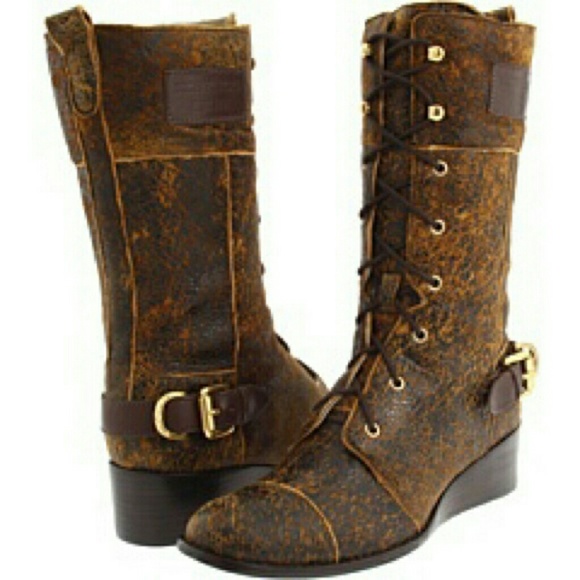 Michael Kors Woodley Mocha Combat Boots