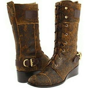 Michael Kors Woodley Mocha Combat Boots