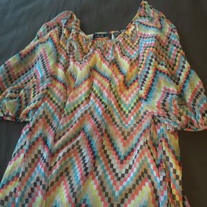 Sheer blouse under mesh lining