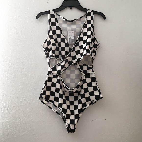 Forever21 checkered bodysuit