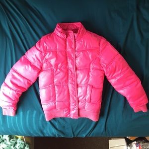 Pink puffy jacket