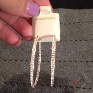 Diamond gold hoop ear rings