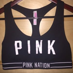 Pink sports bra