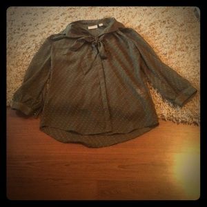 New York and Company Green Button Down Blouse