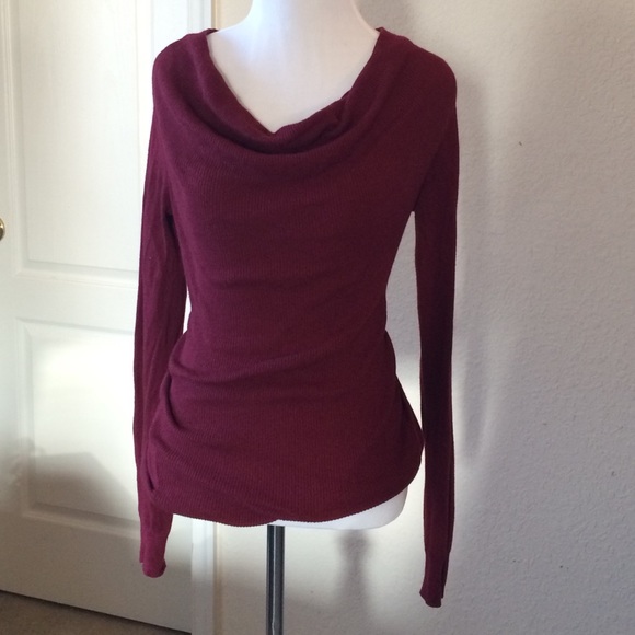 Burgundy Cowl Neck Sweater