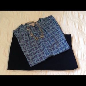 EUC navy suit skirt