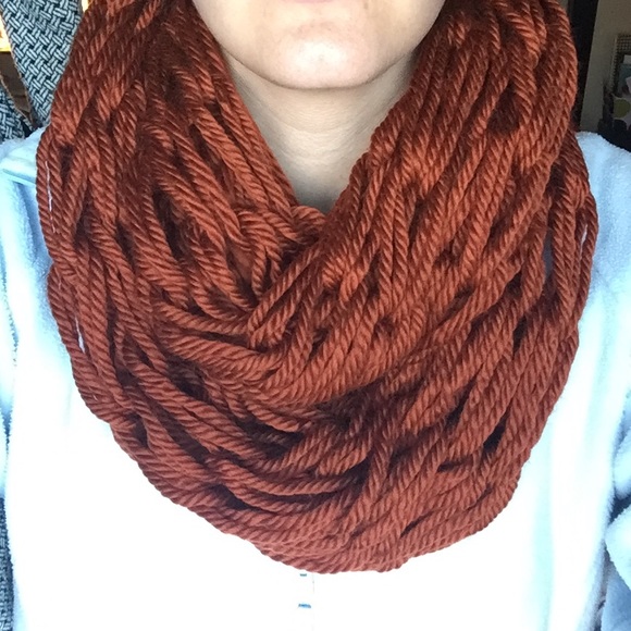 Accessories - Burnt orange handmade infinity scarf