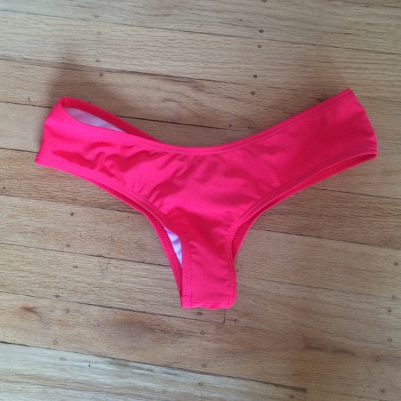Bright Red Cheeky Brazilian Ruched Bikini Bottom - Picture 1 of 3