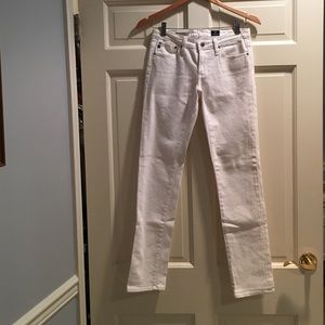 AG White straight leg jeans