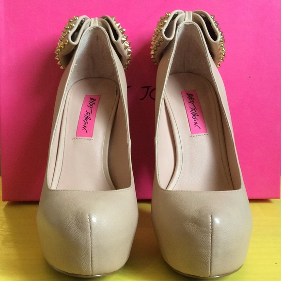Betsey Johnson Nickie heels with gold spikes