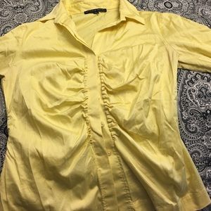 Yellow button down top