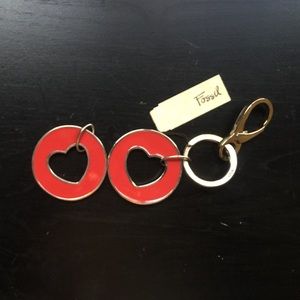 Fossil heart keychain