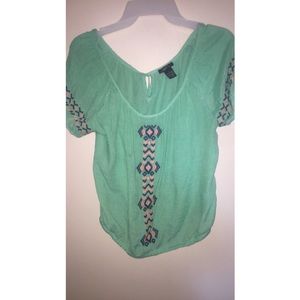 Rue 21 blue-green shirt