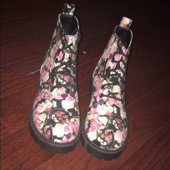 Floral Combat Boots