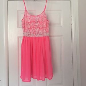 Pink dress with lace details