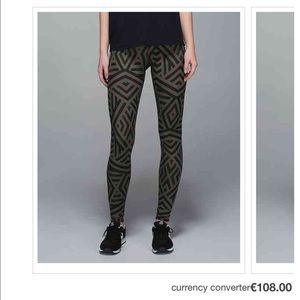 Lululemon green black chevron fatigue WunderUnder