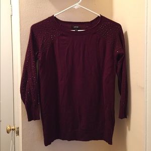 Dark Purple sweater with beaded details