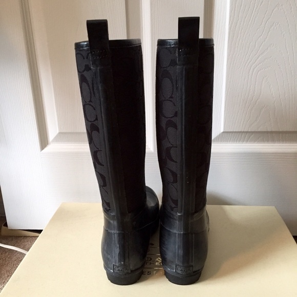 Black Coach Rain Boots - Picture 3 of 4