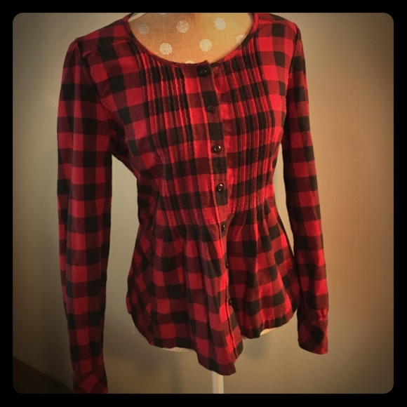Lucky Brand Tops - Lucky Brand grunge flannel plaid button up