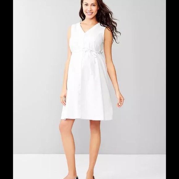 NWT GAP Maternity White Shirt Dress 4 - Picture 4 of 4